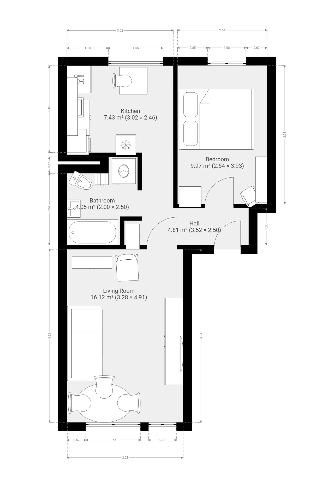 2 Pokoje Do zamieszkania Balkon CO miejskie 14