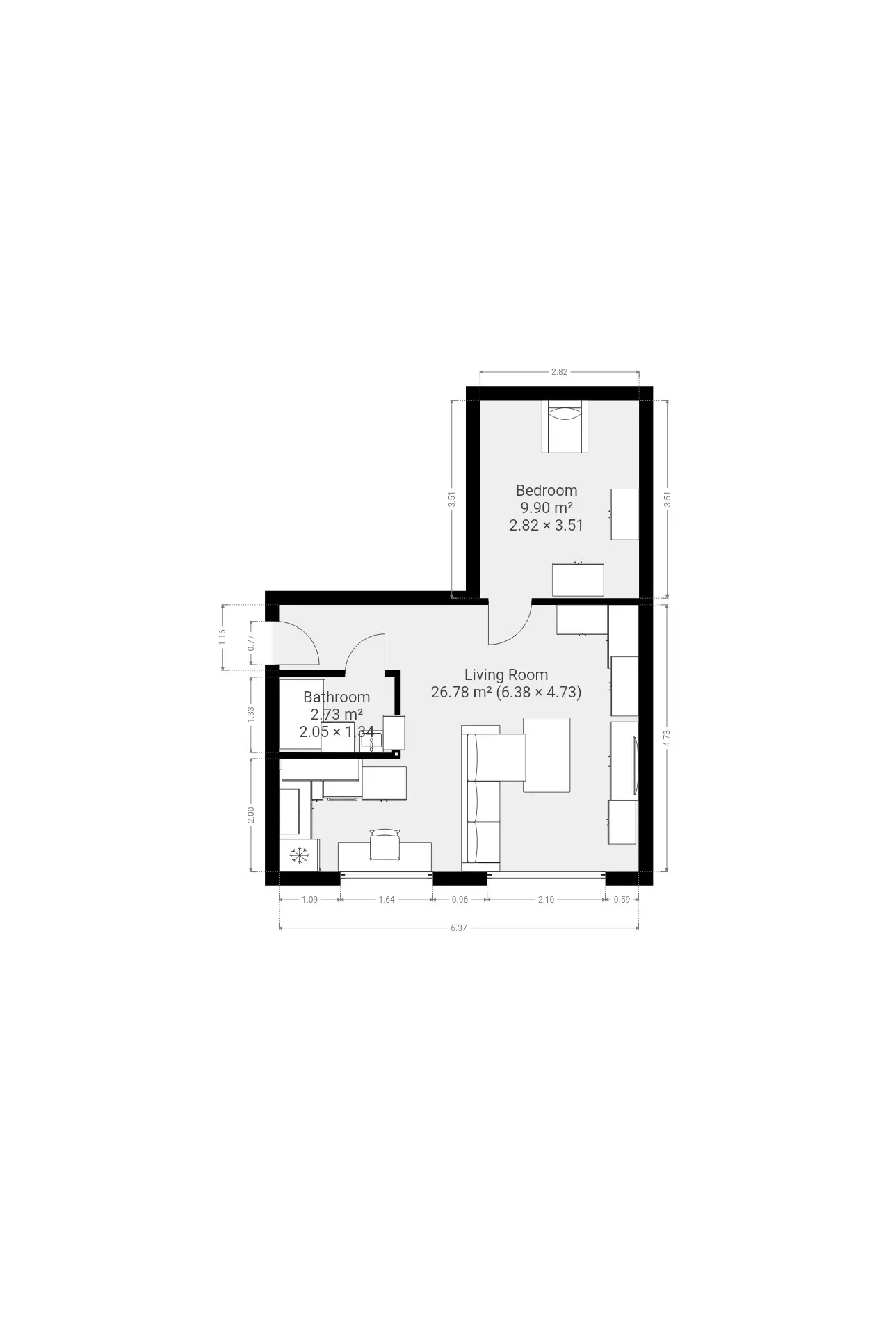 2-pokoje Balkon Ziętka Po remoncie 19